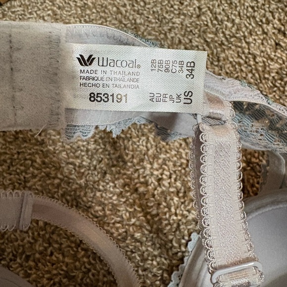 Wacoal Lace Accent Bra in White and Green - Picture 6 of 6